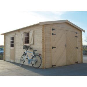 Garage en bois massif 19,26m² madriers 40mm SOLID