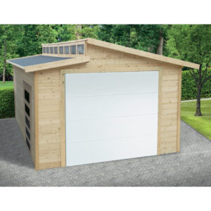 Garage Torino 20,88m² avec porte sectionnelle motorisée madriers 28mm SOLID